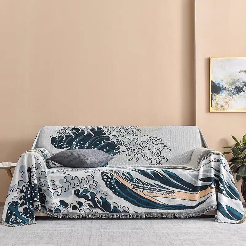 Thảm Trang Trí, Phủ Sofa , Chất Liệu Cotton Dệt 2 Mặt, Mẫu Mã Đa Dạng Vintage, Bôhi