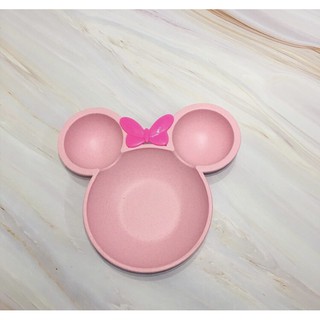 ( BÁT ĂN DẶM KIỂU NHẬT) Bát ăn dặm lúa mạch Mickey kèm thìa dĩa cho bé
