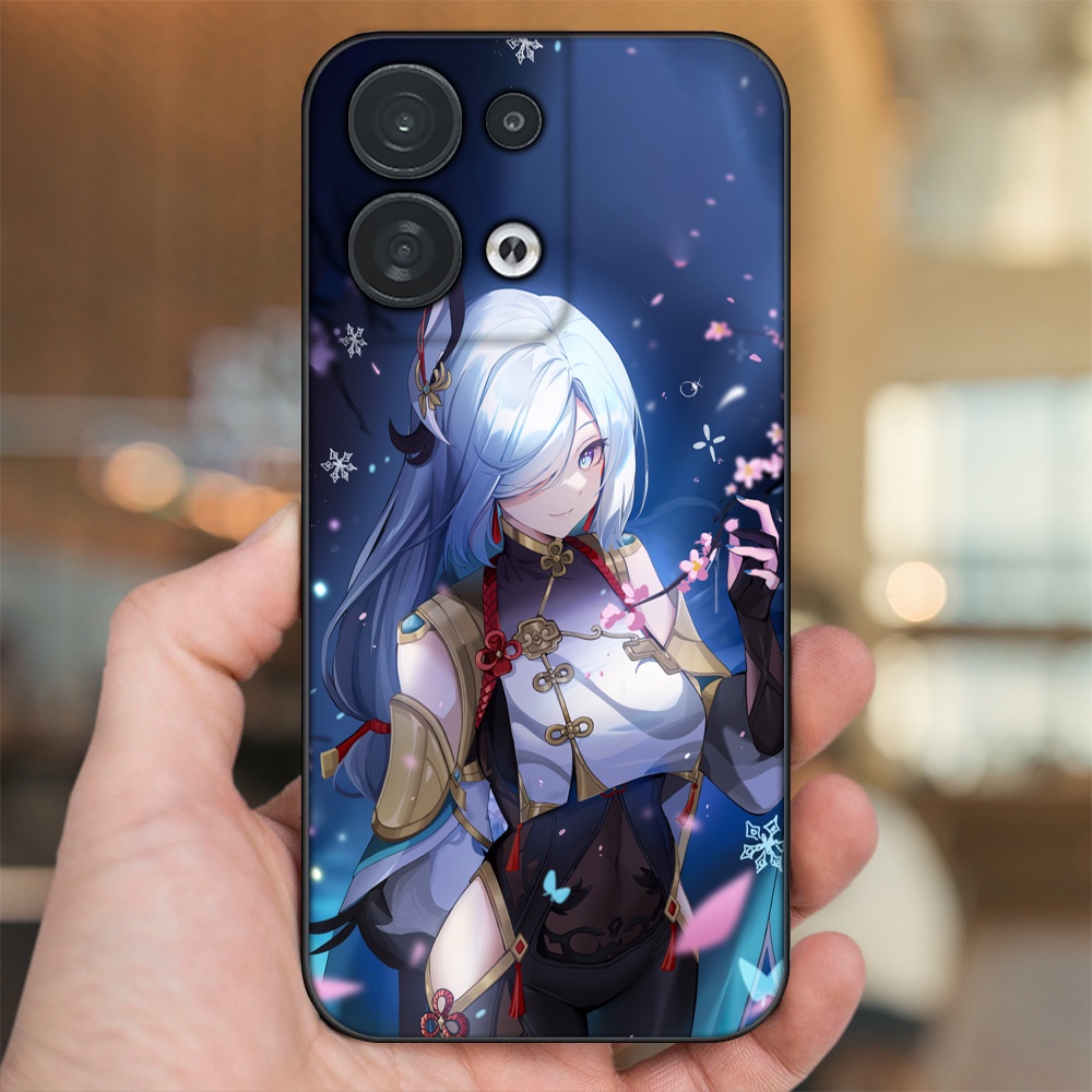 Ốp lưng Oppo Reno 8 5G viền đen in hình Shenhe Genshin Impact