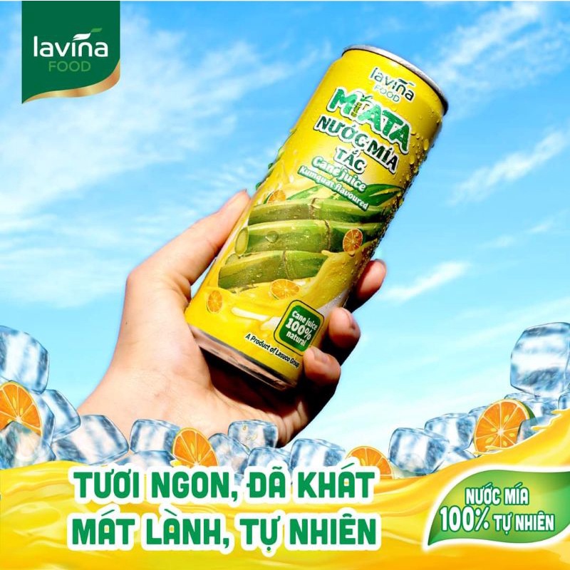 lốc 6 lon nước mía tắc đóng lon MIATA