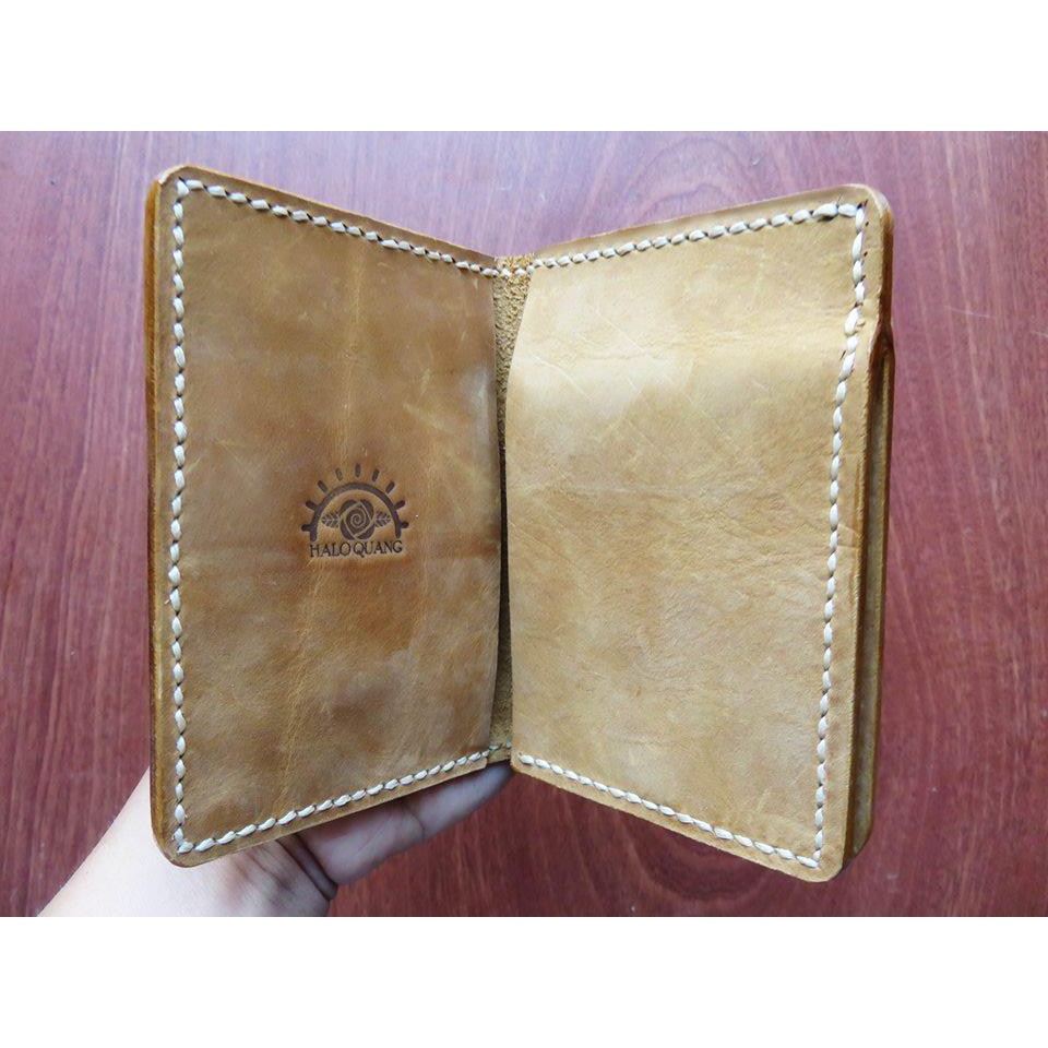 Ví Đứng Nam " Trâu Sắt " Da Bò Sáp, Thủ Công Hoàn Toàn. Handmade Wax Cowhide Leather Men Wallet