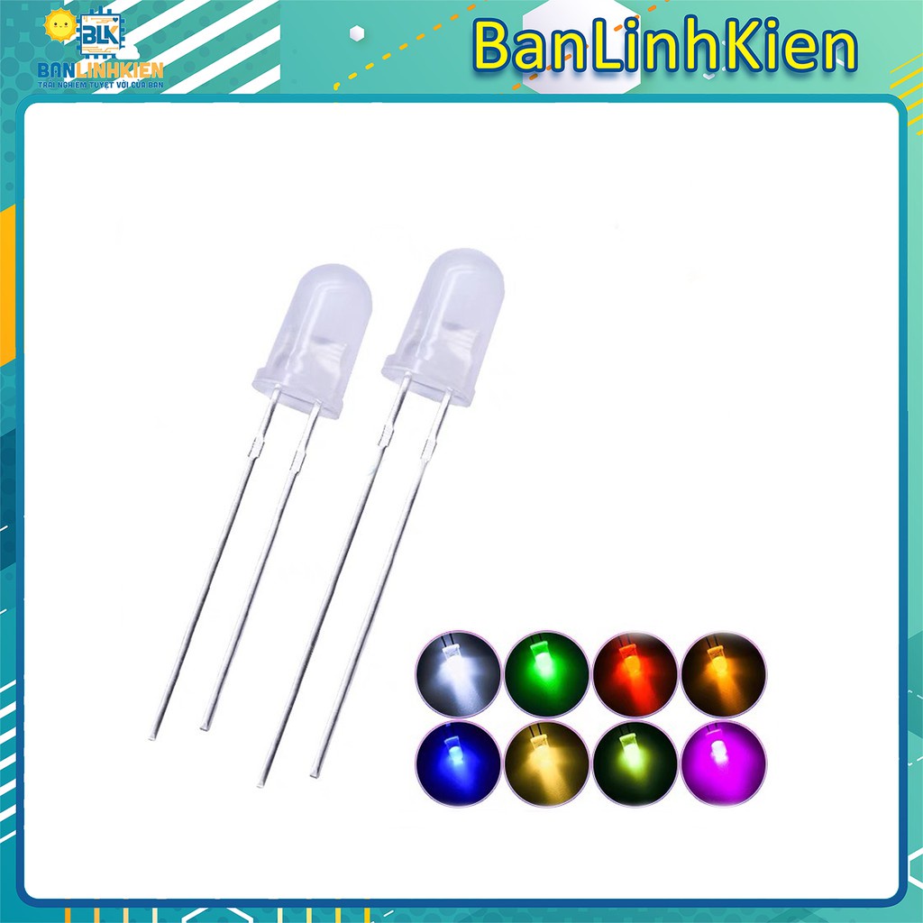 Bộ 10 đèn led 5mm đầy đủ các màu/ Led Đục
