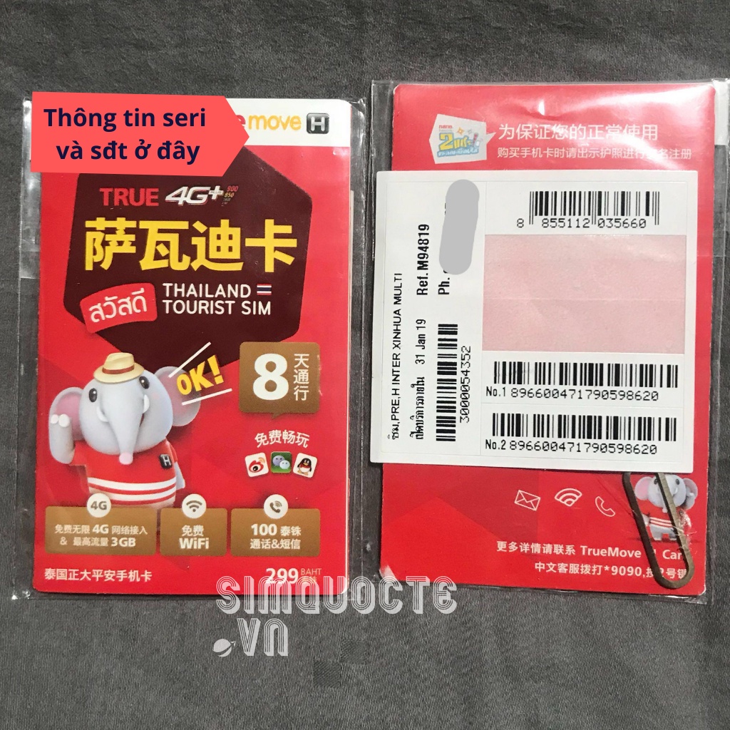 SIM DU LỊCH THÁI LAN 15 GB TỐC ĐỘ CAO 8 ĐẾN 16 NGÀY MẠNG TRUEMOVEH