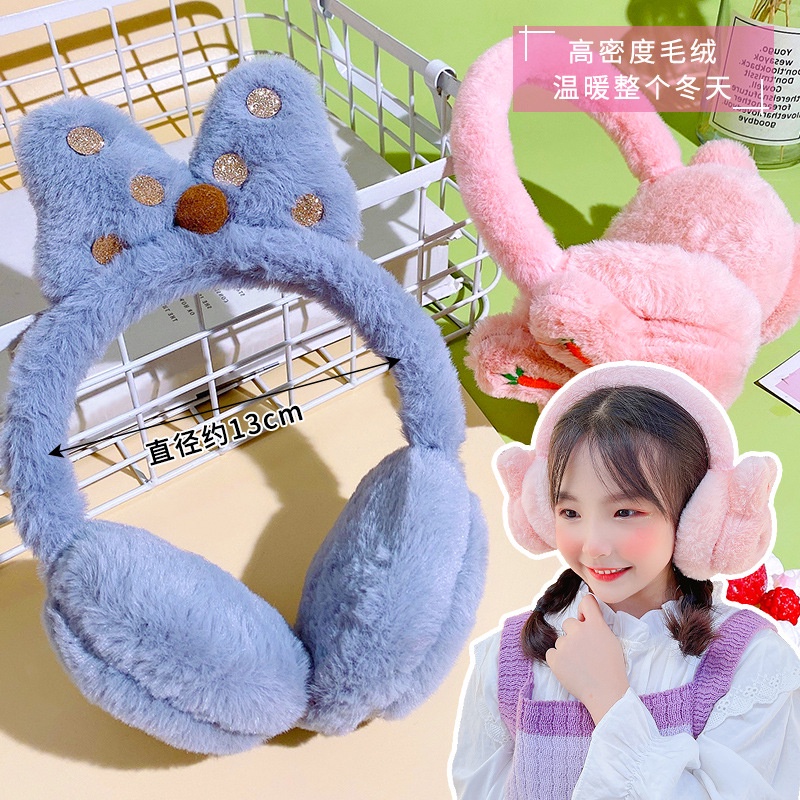 Chụp tai giữ ấm mùa đông bằng lông nhung dễ thương phong cách Hàn Quốc cho nữ