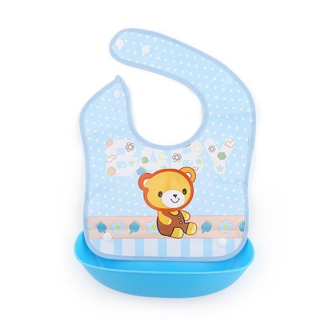 Yếm máng Chống Thấm Cho Bé Ăn Dặm Nhiều Màu