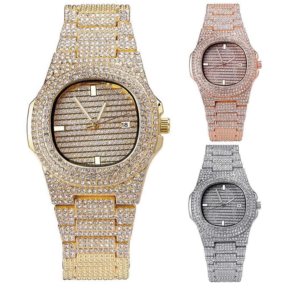 Đồng Hồ Thạch Anh Analog Hiển Thị Ngày Chống Nước Đính Đá Sang Trọng | BigBuy360 - bigbuy360.vn