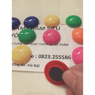 Nam châm bọc nhựa màu sắc D30mm màu sắc