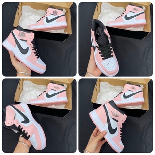 Giày thể thao jordan 1 hồng cao cổ cho nữ, Giày sneaker nam nữ JD hồng đen chinh hang 2022 Full Box Bill TrangLuxury