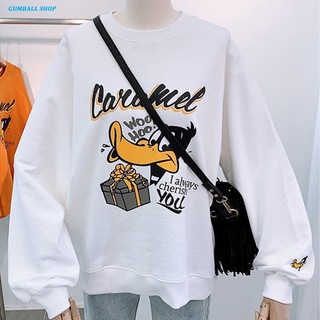 Áo Thun Tay Dài Nữ [ MẪU HOT ] Áo Sweater Nữ Form Rộng Freesize In Hình Chú Vịt Dễ Thương Cute