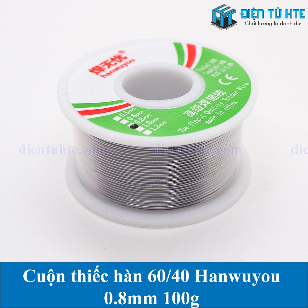 Cuộn thiếc hàn 60/40 Hanwuyou 0.8mm 100g