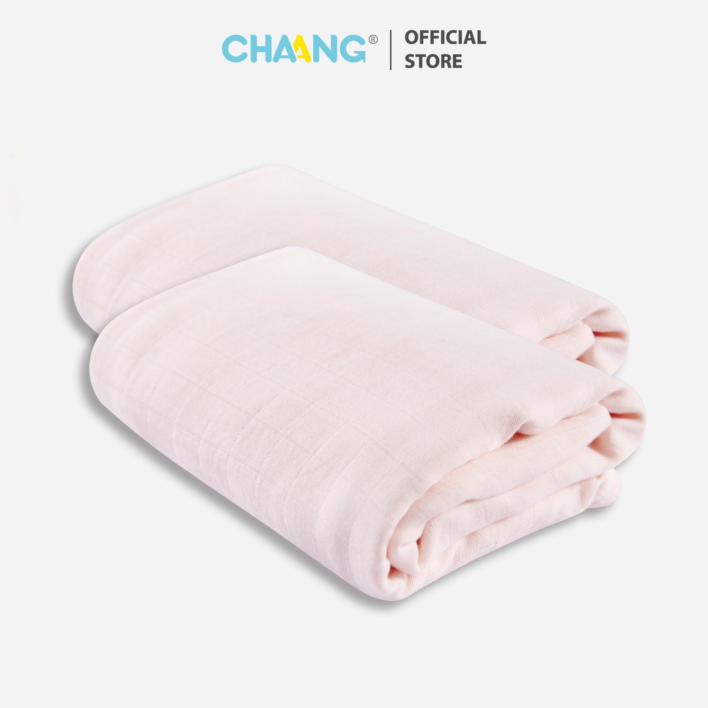 [CHAANG]Set 2 khăn xô cho bé Chaang hồng