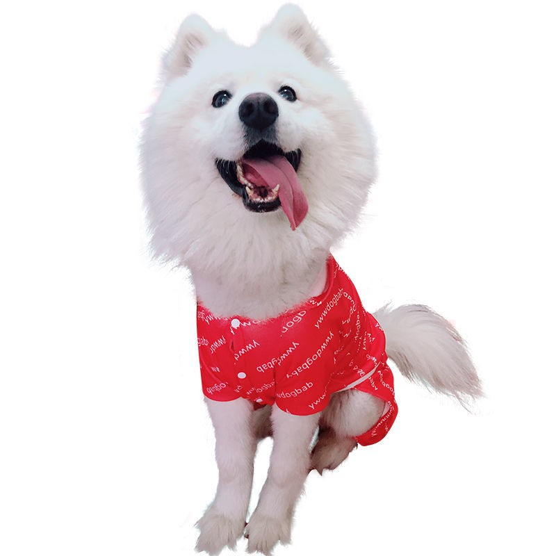 ┇Quần áo cho chó lớn, thú cưng, len dày dặn, trang phục siêu nhân bốn chân, tha mồi vàng Samoyed lớn mùa xuân,