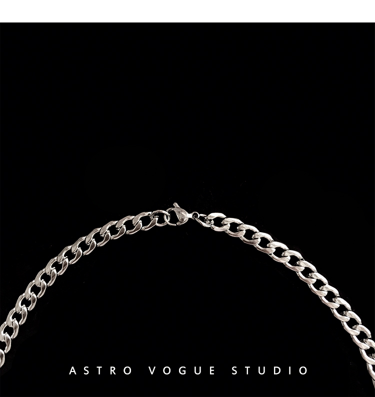 Dây chuyền thép titan dày phong cách thời trang hip hop đường phố 23114 dành cho nam nữ cặp đôi