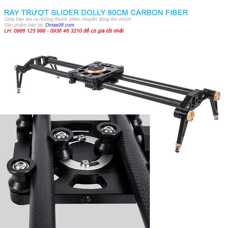 Ray trượt Slider Dolly carbon fiber 80cm chuyên nghiệp cho dựng phim