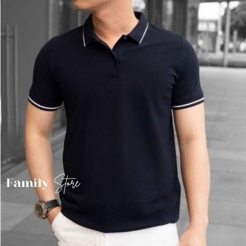 Áo polo nam cao cấp phối sọc trẻ trung. Familystore