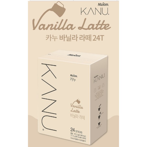 Cà phê hòa tan uống liền dạng thanh MAXIM KANU dòng Latte vị cà phê gấp đôi Decaf Tiramisu Vani Dolce Sô-cô-la bạc hà | BigBuy360 - bigbuy360.vn