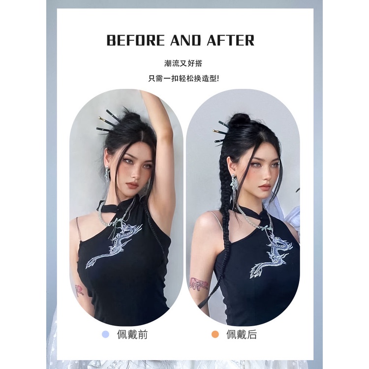 Bán Chạy!Tóc Giả Thắt Bím Đuôi Ngựa Phong Cách Âu Mỹ Cho Nữ