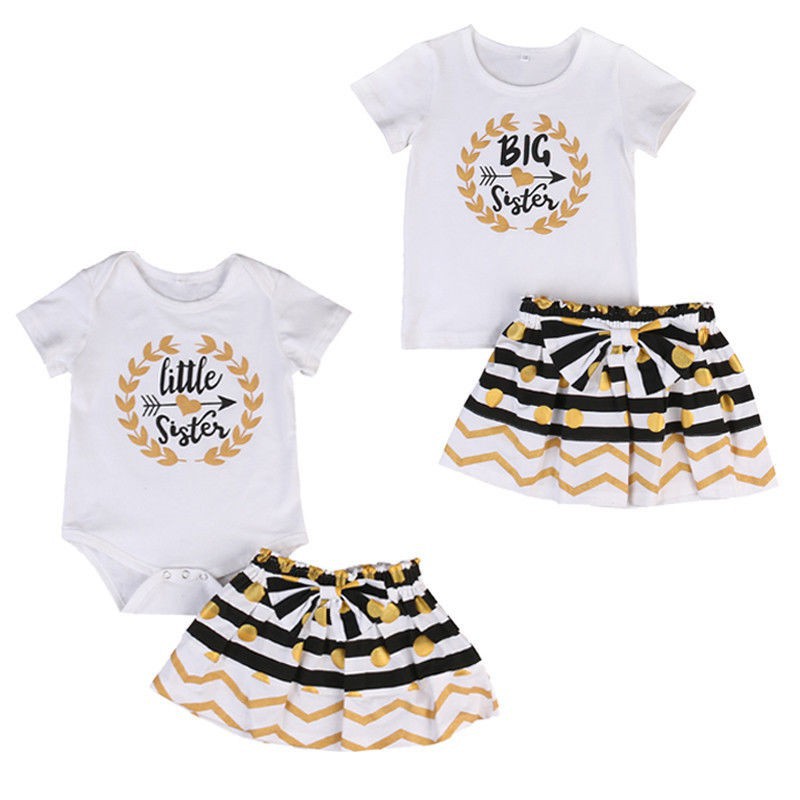 Bộ áo bodysuit kèm chân váy cực dễ thương cho bé