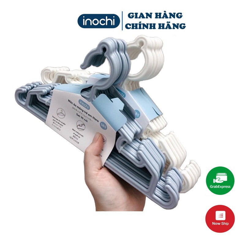 Set 10 Móc quần áo trẻ em Inochinhựa cao cấp Nhật - mắc quần áo cho em bé