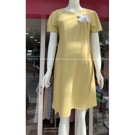 [HANNA size 40-100kg] Đầm bầu công sở dễ thương big size có size 100kg chất vải cao cấp thấm mồ hôi tốt mùa hè dáng dài