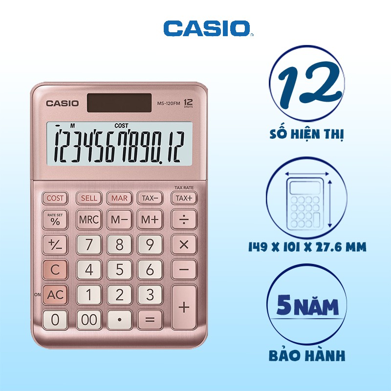 Máy tính Casio MS-120FM chính hãng dành cho văn phòng, cửa hàng, shop bán hàng
