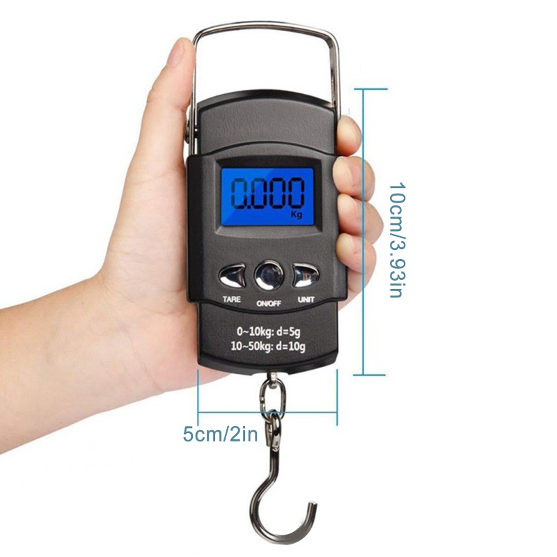 Cân Điện Tử 110lbs / 50kg Chuyên Dụng Cho Câu Cá Kèm Túi Đựng