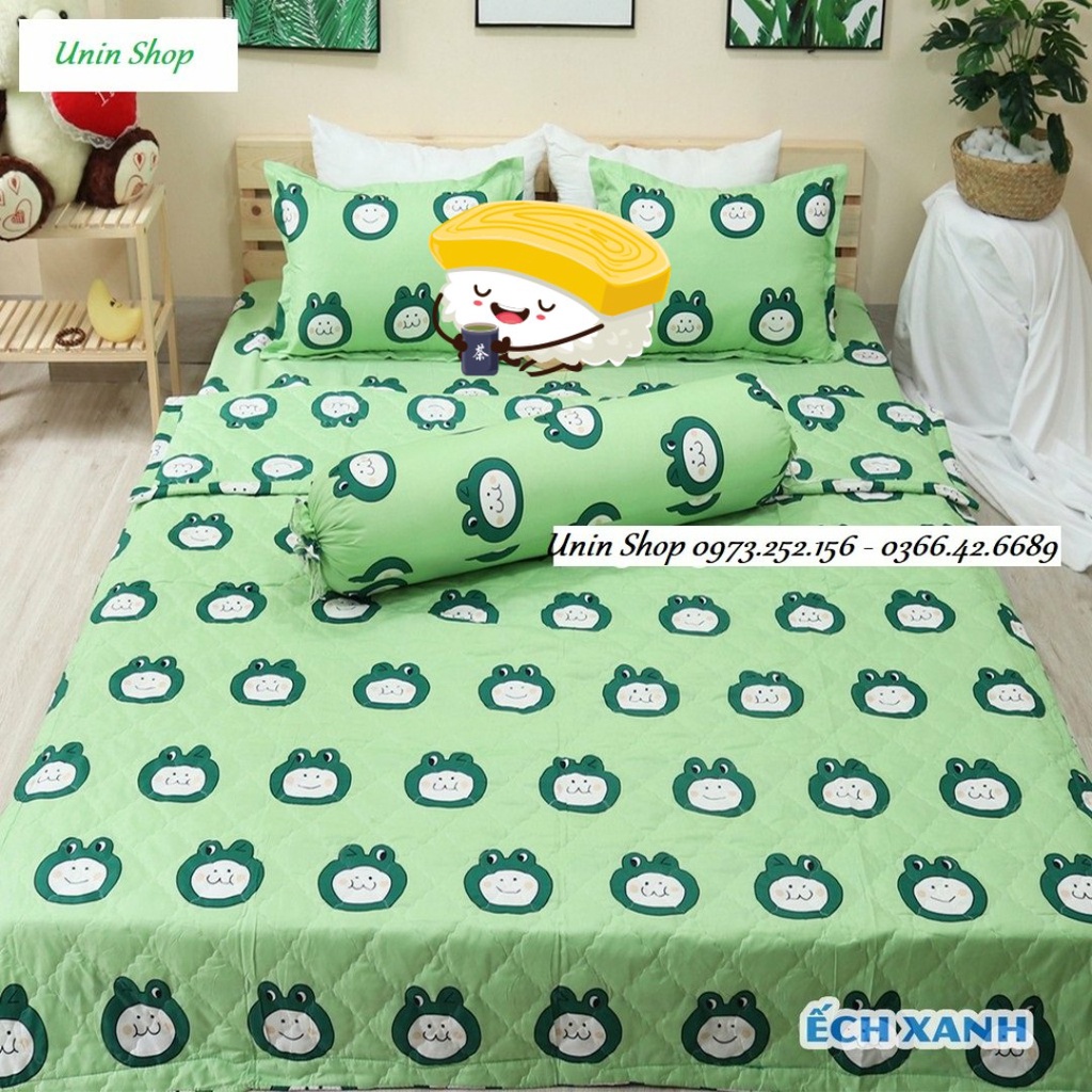 Bộ 5 món chăn hè HELLO KITTY, poly cotton loại 1, mền trần gòn siêu nhẹ 3 lớp - 1 chăn + 1ga + 2 vỏ nằm + 1 vỏ ôm