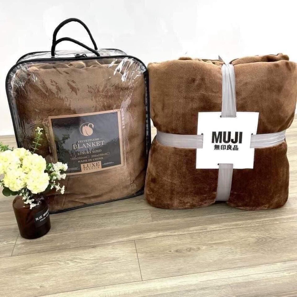 Chăn lông tuyết Muji siêu mềm mịn kích thước 2m*2m3