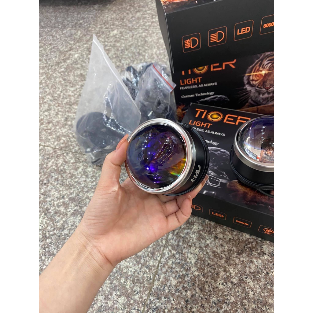 Bi gầm led Tieger 3 chế độ màu lens xanh- BH 2 năm