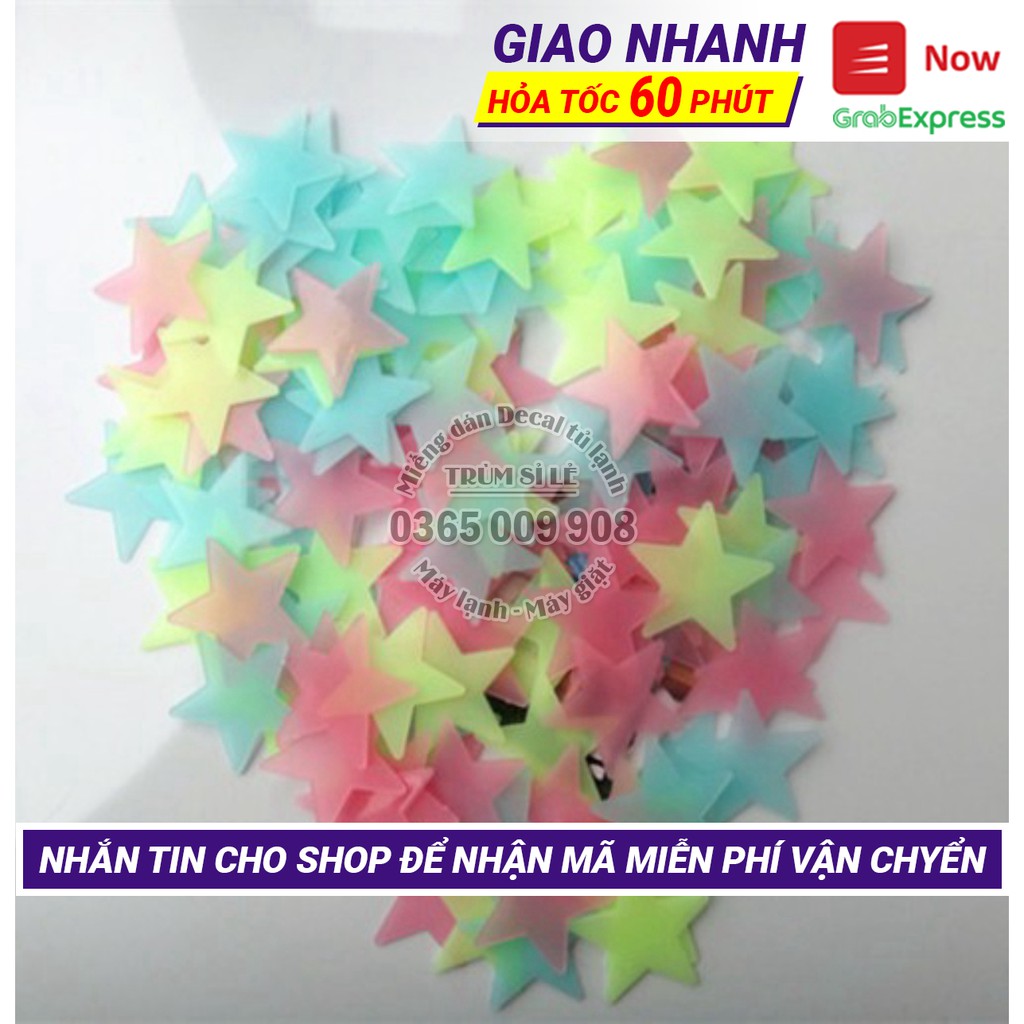 100 ngôi sao dạ quang dán tủ lạnh, tường, trần nhà