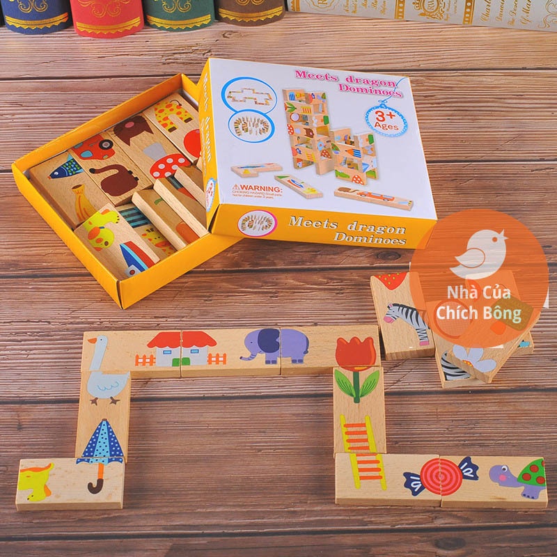 Bộ Đồ Chơi Domino Cho Bé 28 Chi Tiết Đồ Chơi Gỗ Chất Liệu An Toàn Cho Bé