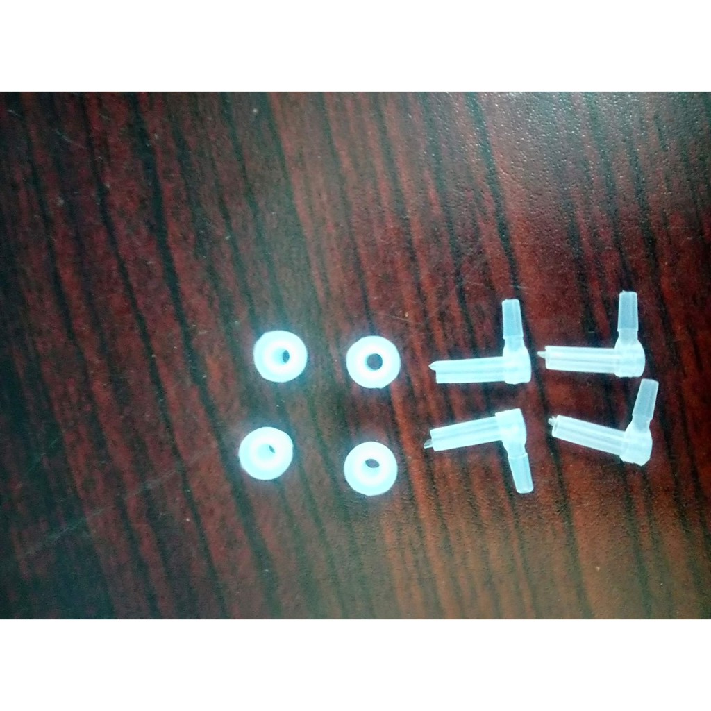 Bộ 4 co và núm cao su dùng để lắp bộ tiếp mực ngoài cho máy in phun.