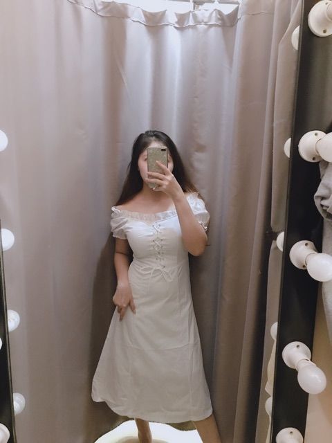Váy trắng công chúa dự tiệc thắt nơ cực xinh kèm ảnh thật SẴN size S, M