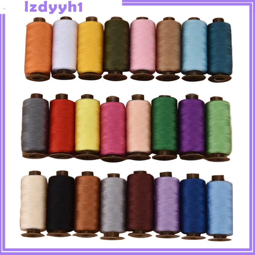 24 Cuộn Chỉ 100% Polyester Nhiều Màu Dài 500 Yards
