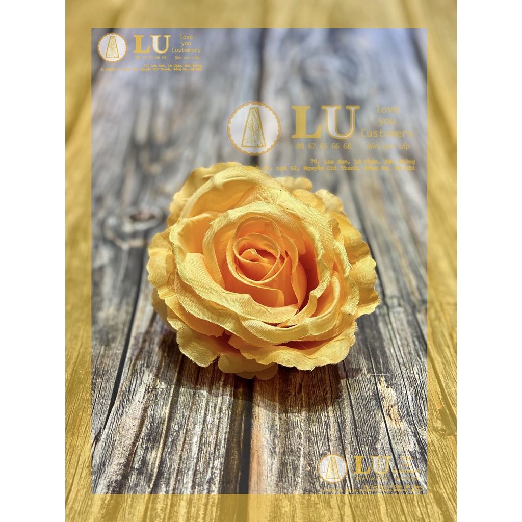 Hoa hồng lụa cao cấp 10cm, trang trí oản giỏ hoa quà | LU
