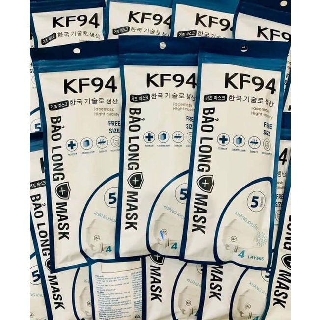 [300 Chiếc  ] Khẩu Trang 4 Lớp KF94 BẢO LONG MASK Chống Bụi Mịn Và Kháng Khuẩn Hàng Cao Cấp Hàn Quốc