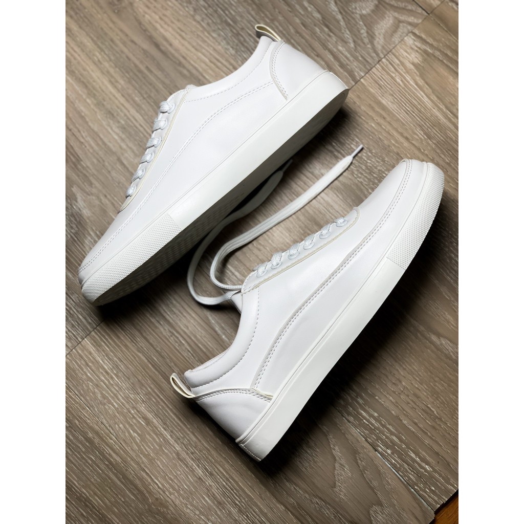 mẫu sneaker unisex full trắng dáng Hàn