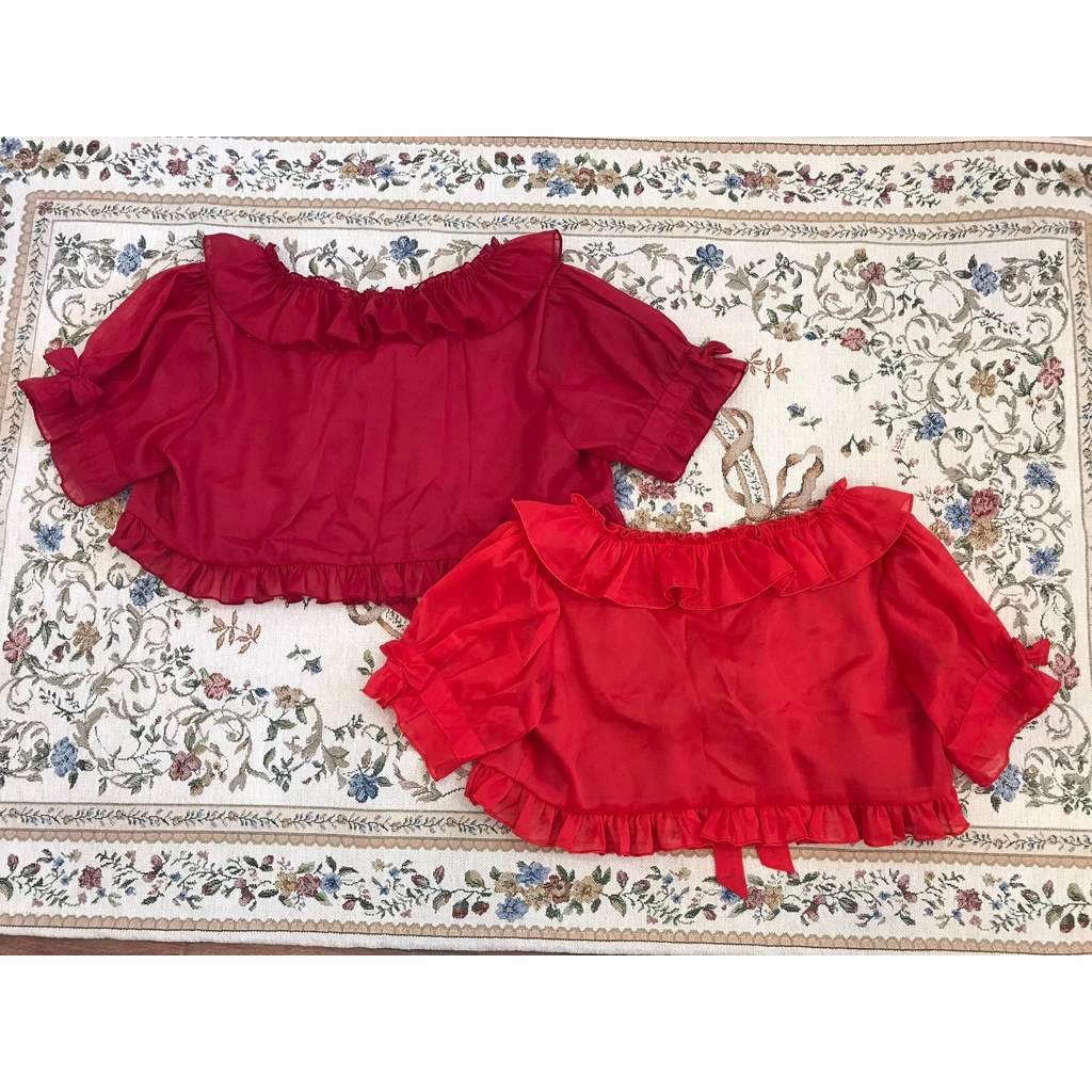 ⚡ HOT ⚡ Áo bolero Lolita dáng lửng tay ngắn chất liệu voan tơ óng 2 lớp
