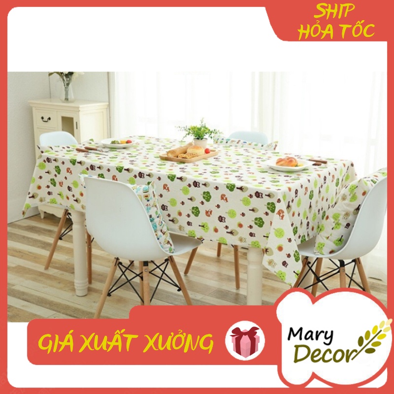 Khăn trải bàn Họa tiết Hoạt hình cú mèo viền ren (đủ kích thước) - K03