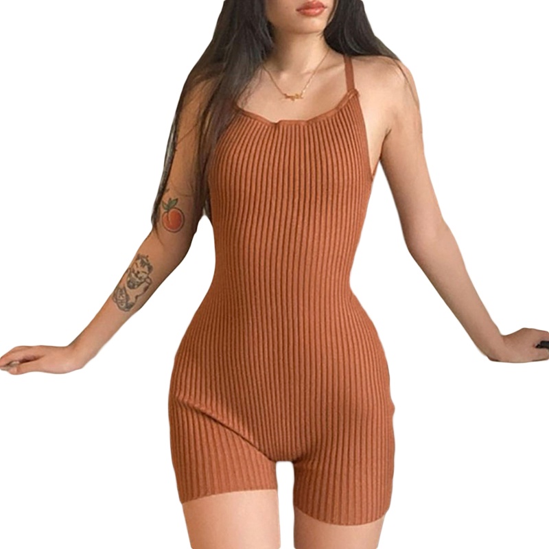 Áo Liền Quần Hai Dây Hở Lưng Màu Sắc Thời Trang Mùa Hè Gợi Cảm Cho Nữ