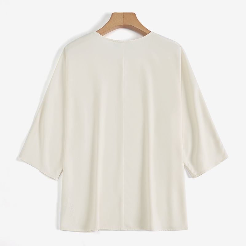 Áo kiểu ZANZEA tay lửng cổ tròn màu trơn thời trang dành cho nữ