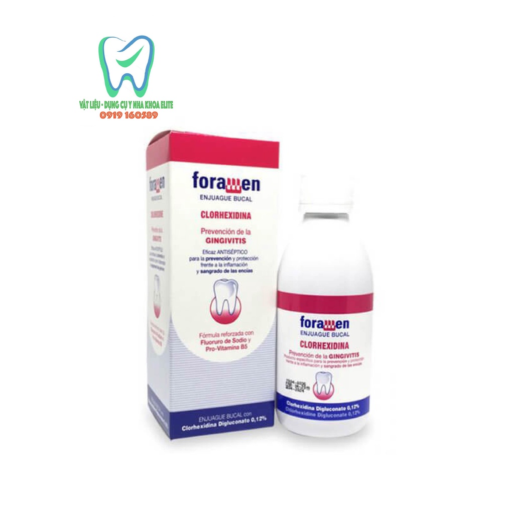 Nước súc miệng FORAMEN Kết hợp Fluoride trong sản phẩm giúp hỗ trợ ngừa sâu răng.