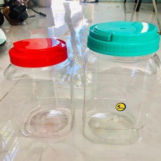hũ nhựa, thẩu nhựa vuông, nắp có quai