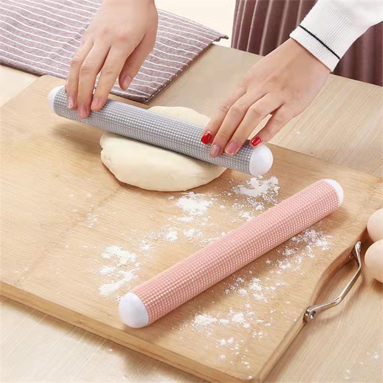 Cây Cán Bột, Lăn Bột Có Vân Làm Bánh Bằng Nhựa Chống Dính