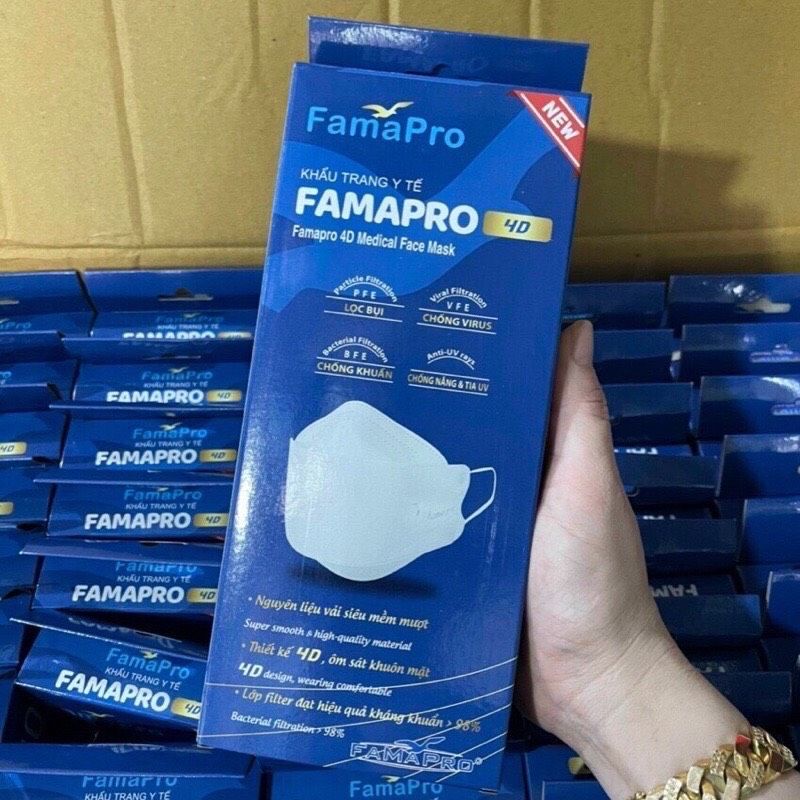 Khẩu Trang Y Tế 4D Famapro Nam Anh , hộp 10 cái