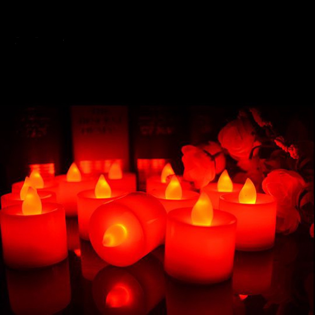 HBG_LED Flameless Candle Battery Operated Party Wedding Flickering Tealight Decor