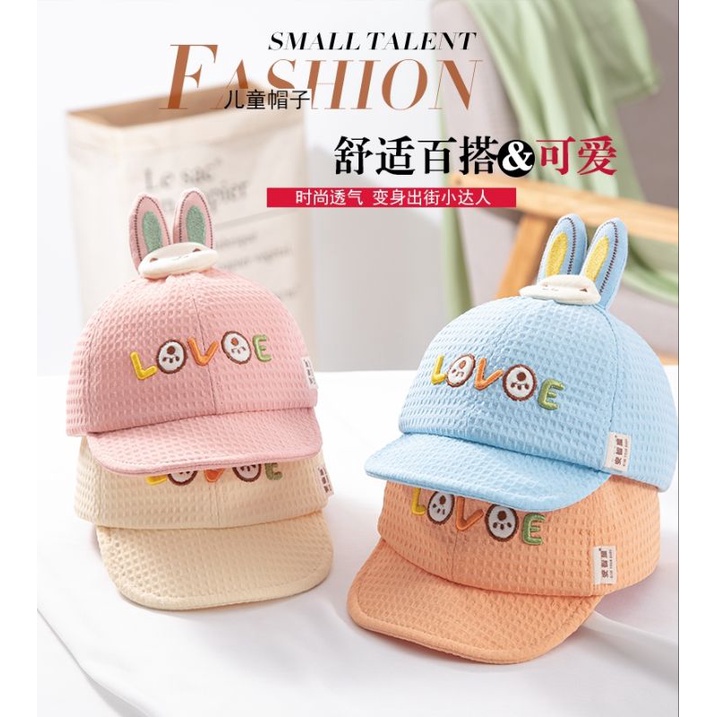 Mũ lưỡi trai (nón kết) kiểu tai thỏ siêu cute cho bé trai bé gái 5 - 24 tháng