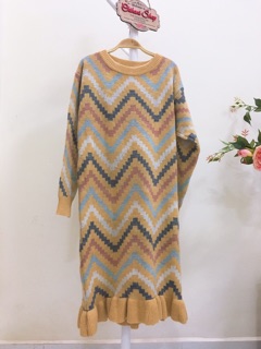 Váy len dáng suông (bầu mặc được)
