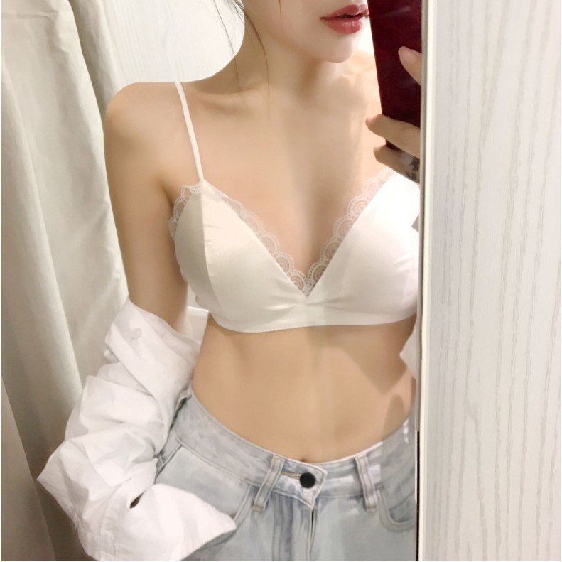 BR05 Áo bra PHI LỤA dây chun co dãn ,đệm mỏng viền ren sexy hút hồn