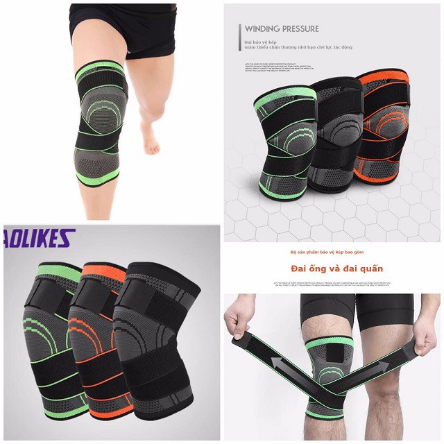 Bó Gối, Băng Gối Luyện Tập Thể Thao Đá Bóng Chạy Bộ Gym Chính Hãng Aolikes 7720